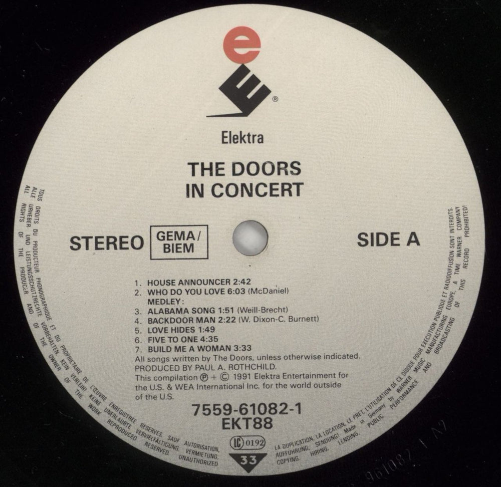 The Doors In Concert - VG UK 3-LP vinyl record set (Triple LP Album) DOR3LIN872098