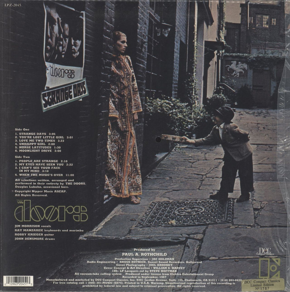 The Doors Strange Days - DCC 180 Gram Vinyl - Sealed US vinyl LP album (LP record) 010963204513