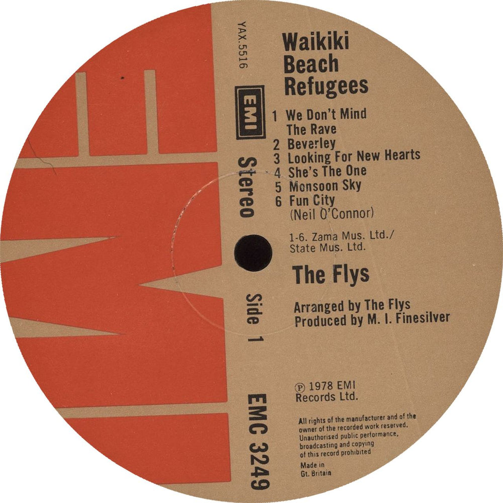 The Flys Waikiki Beach Refugees UK vinyl LP album (LP record) TFYLPWA707816