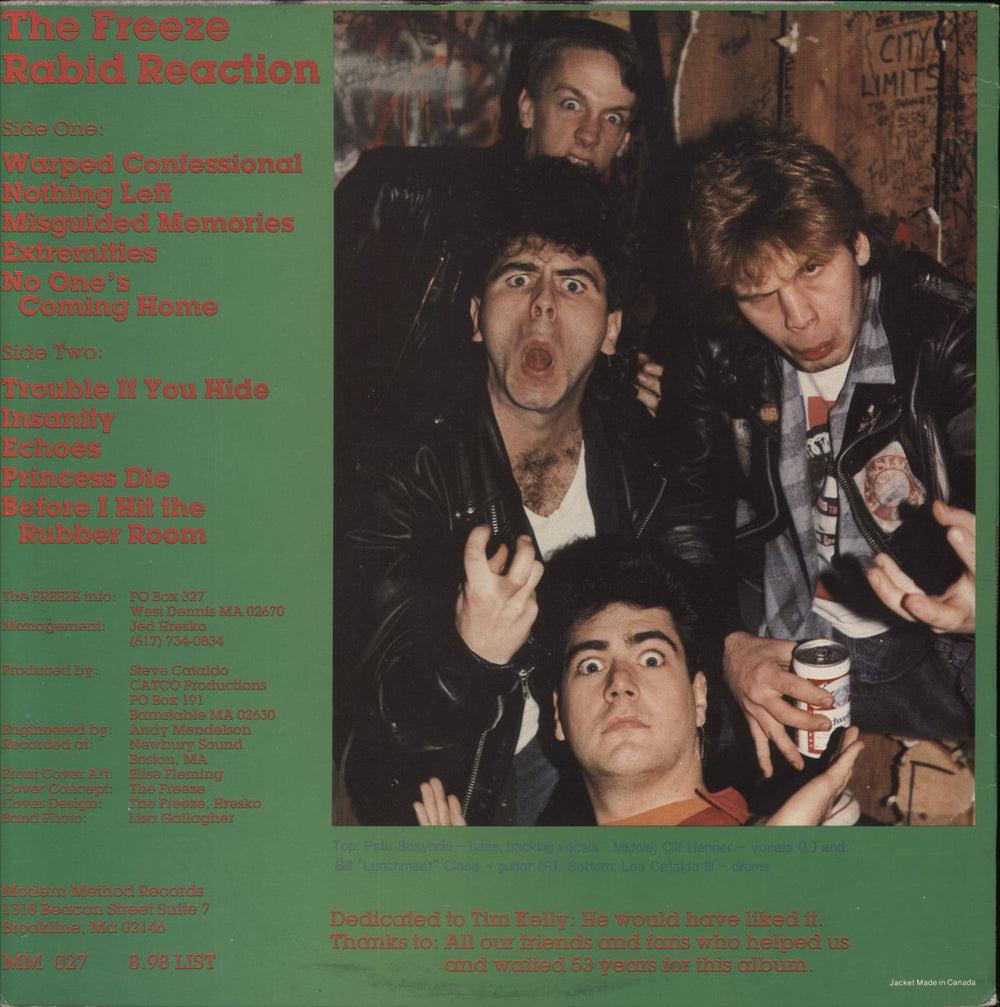 The Freeze (U.S.) Rabid Reaction US vinyl LP album (LP record)
