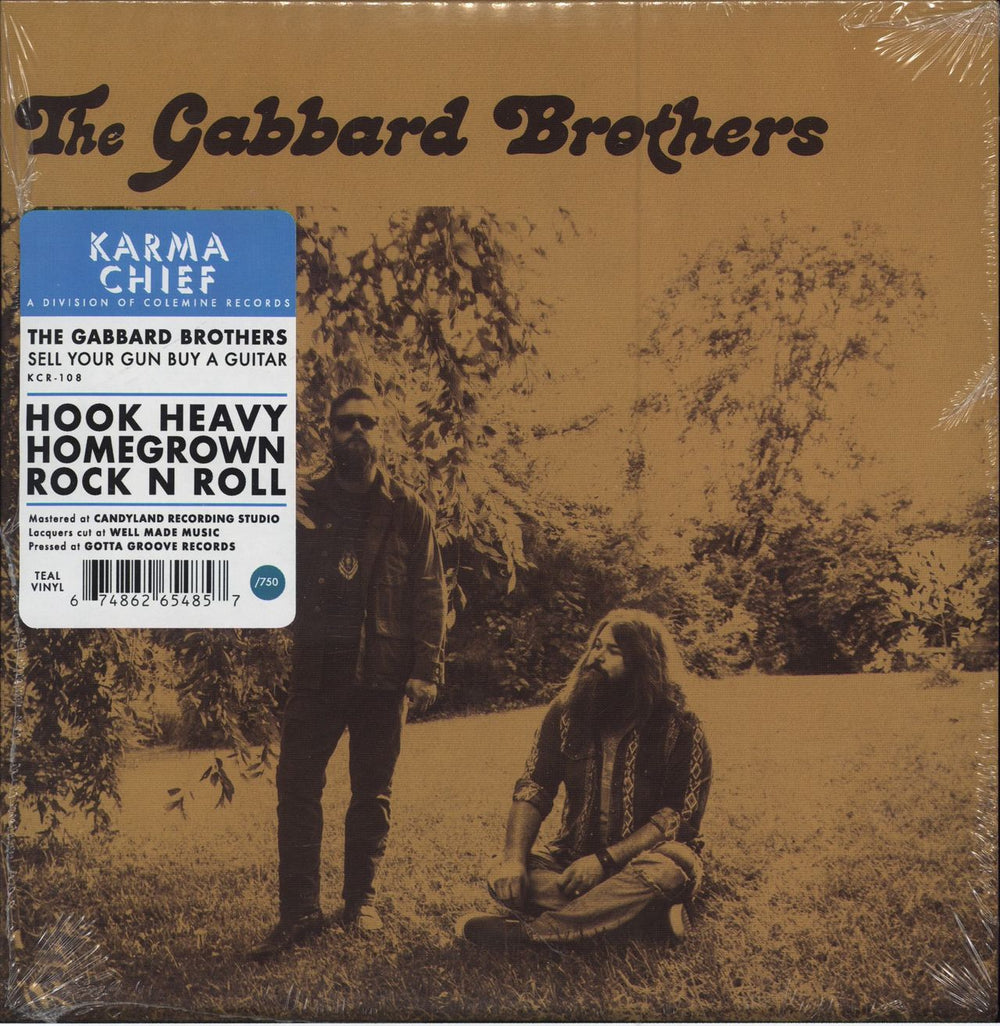 The Gabbard Brothers Sell Your Gun Buy A Guitar - Teal - Sealed US 7" vinyl single (7 inch record / 45) KCR108