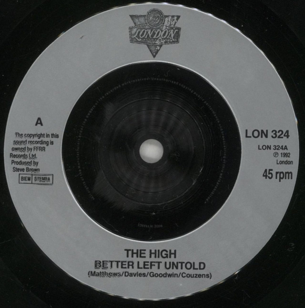 The High Better Left Untold UK 7" vinyl single (7 inch record / 45) HIG07BE666291