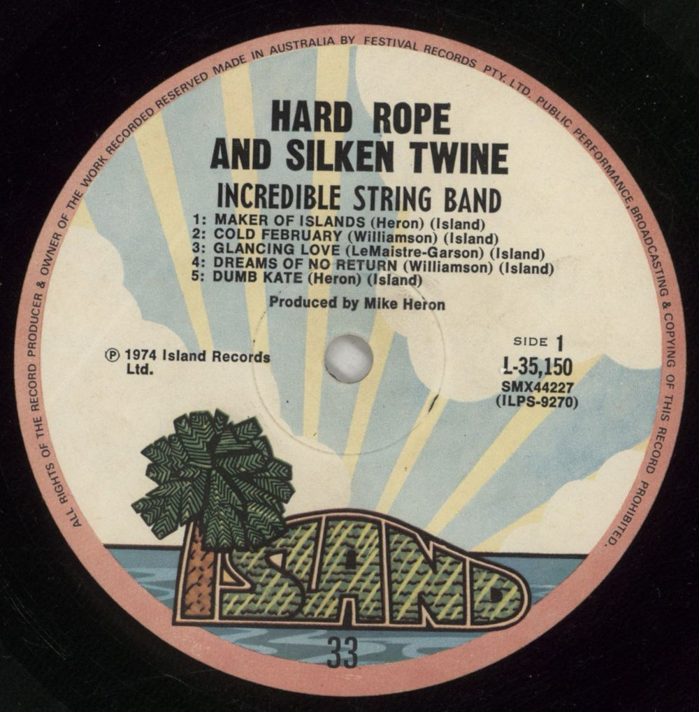 The Incredible String Band Hard Rope & Silken Twine Australian vinyl LP album (LP record) ISTLPHA873896