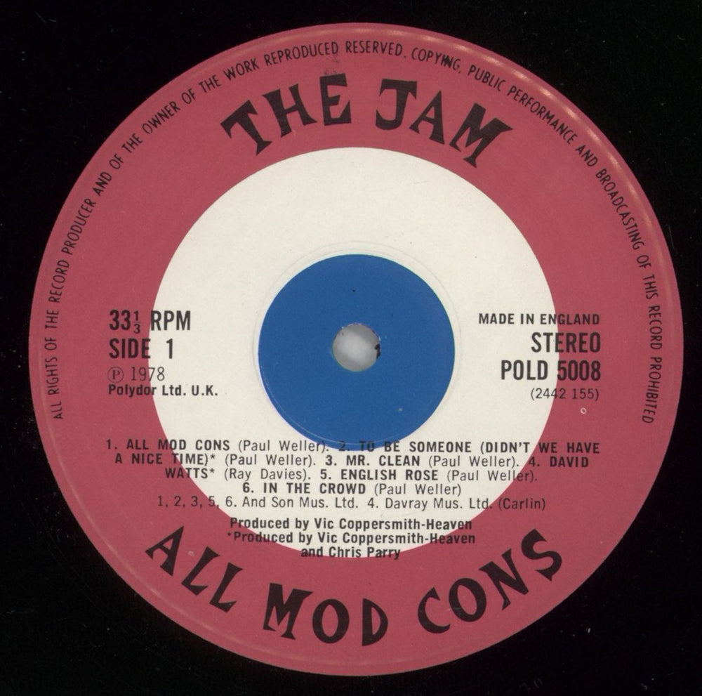 The Jam All Mod Cons - 1st - VG UK vinyl LP album (LP record) JAMLPAL830446