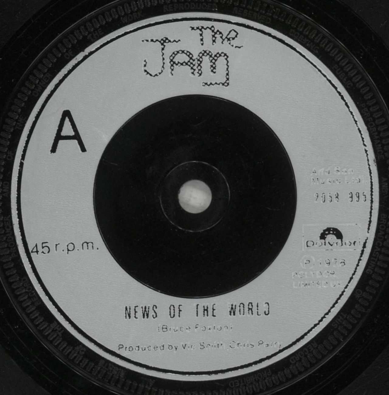 The Jam News Of The World + P/S - EX UK 7