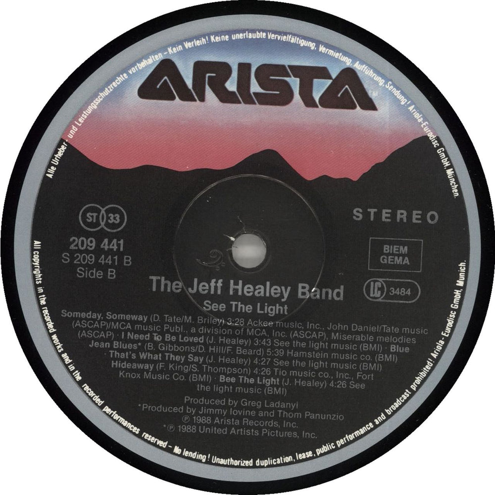 The Jeff Healey Band See The Light - EX German vinyl LP album (LP record) 4007192094417