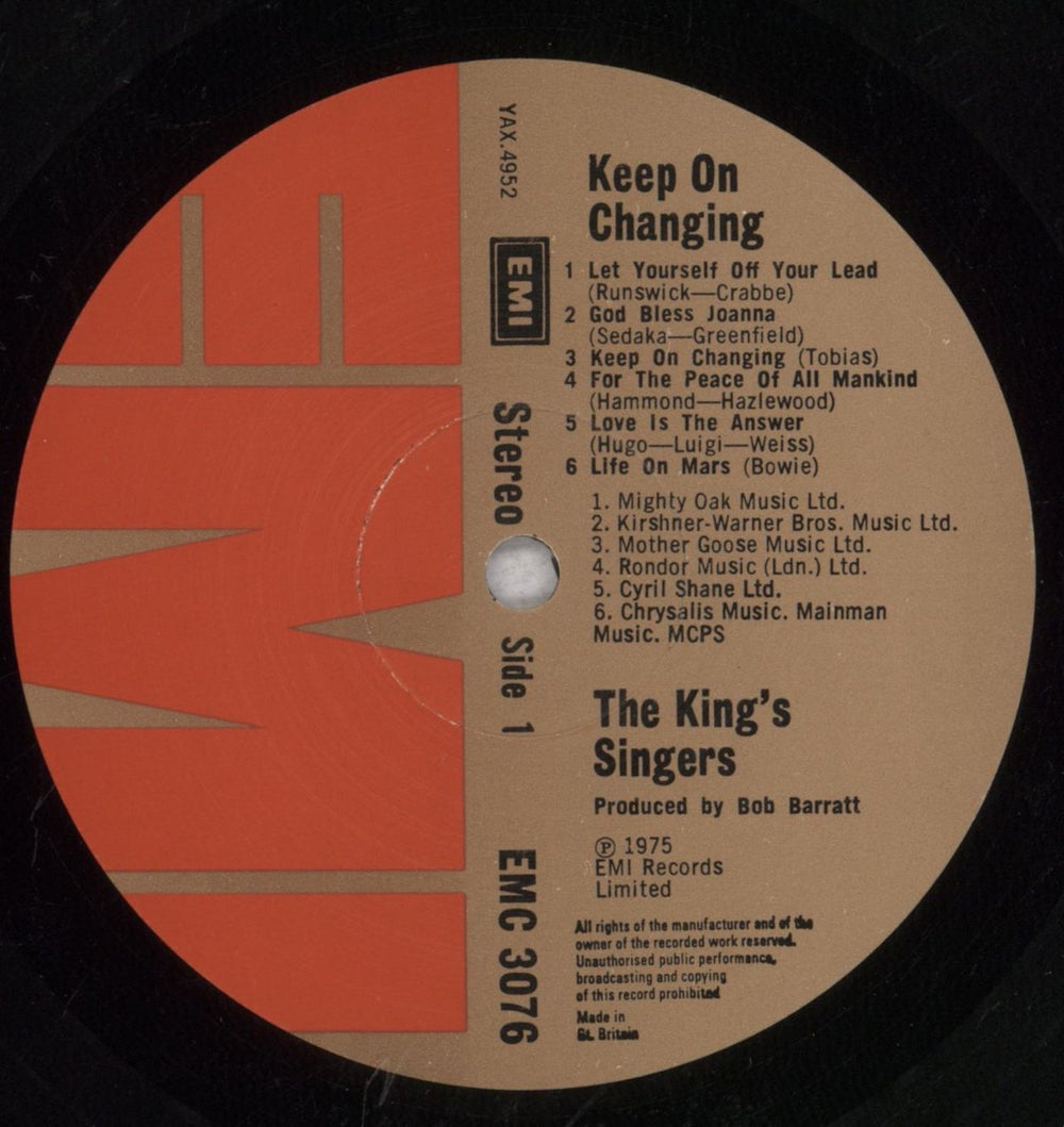 The King's Singers Keep On Changing - Stickered Sleeve UK vinyl LP album (LP record) KN1LPKE846674