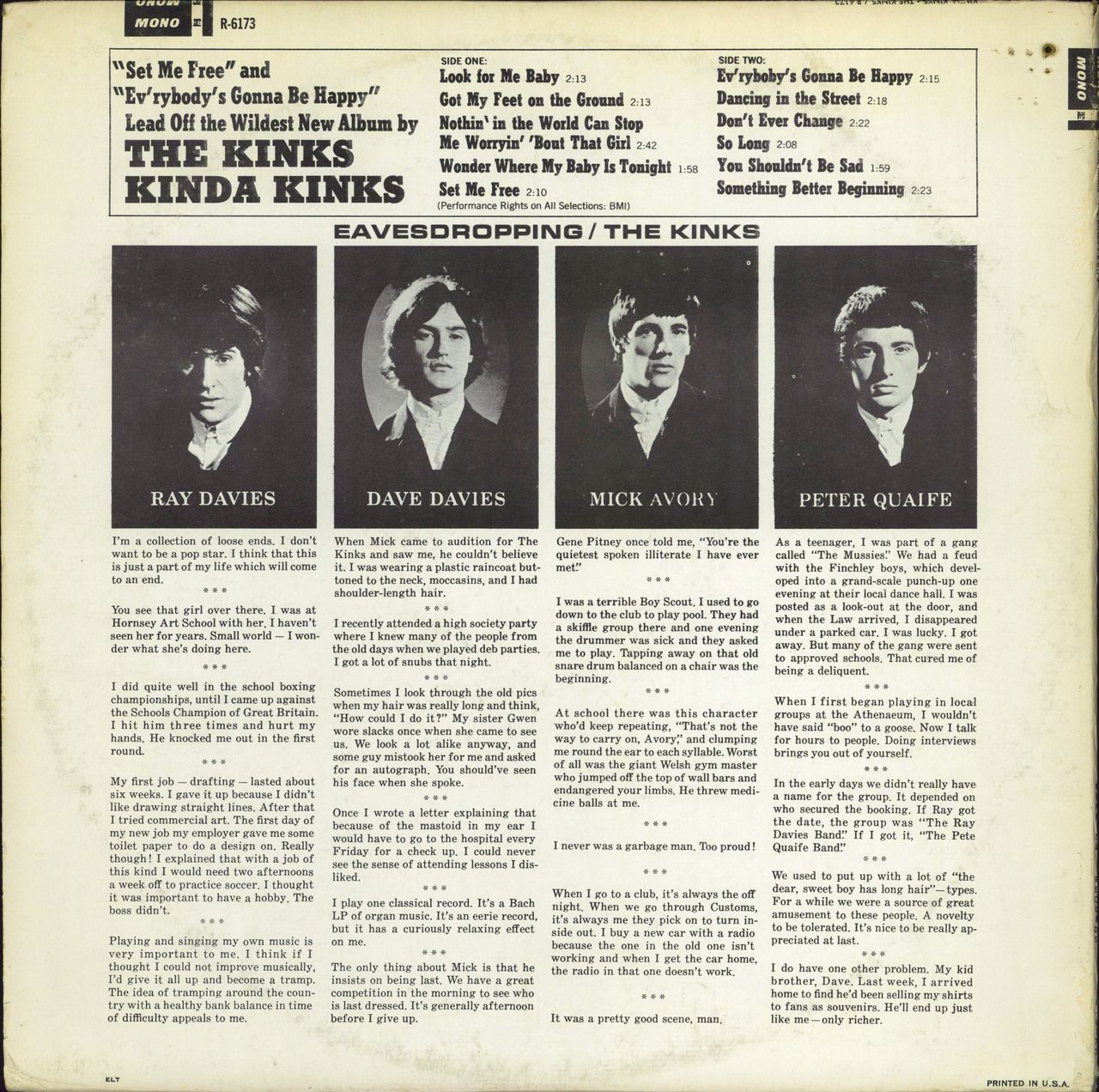 The Kinks Kinda Kinks - 1st US Vinyl LP — RareVinyl.com