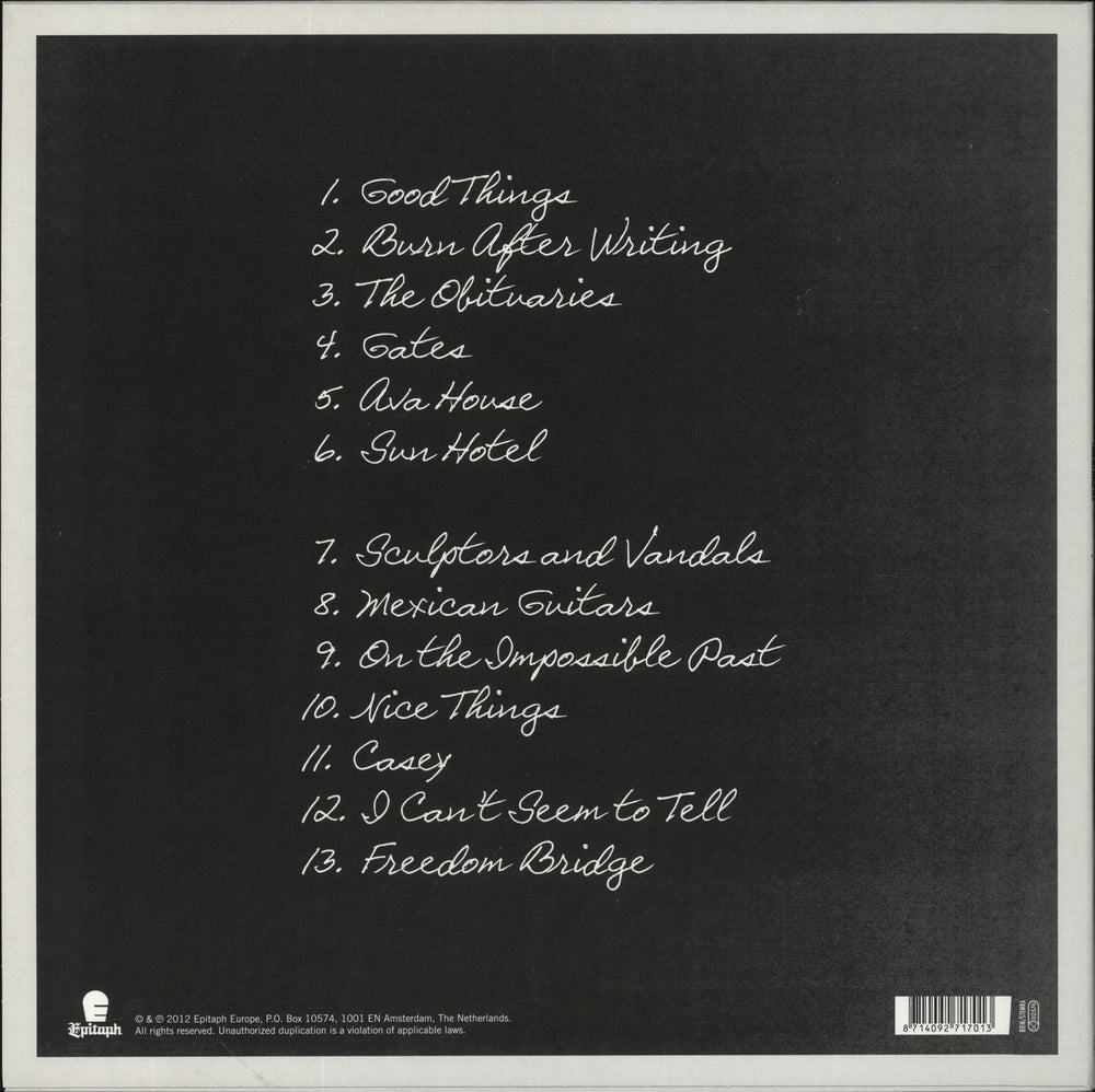 The Menzingers On The Impossible Past - Beer Coloured Vinyl US vinyl LP album (LP record) 8714092717013