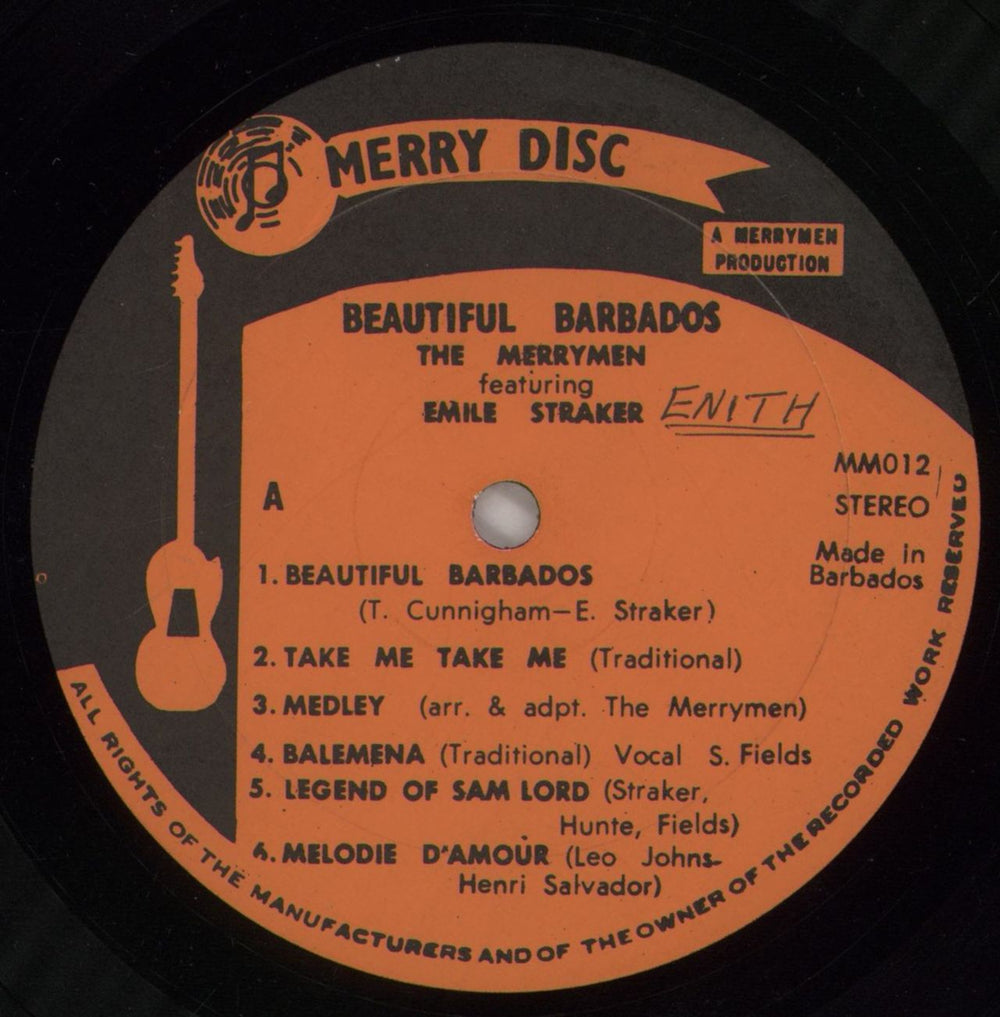 The Merrymen Sing Beautiful Barbados Barbados vinyl LP album (LP record) W46LPSI619606
