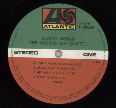 The Modern Jazz Quartet Lonely Woman Japanese Vinyl LP — RareVinyl.com