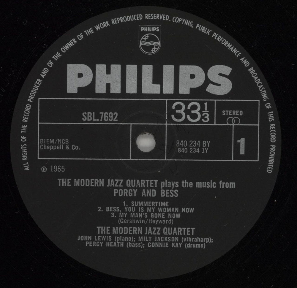 The Modern Jazz Quartet Plays The Music From Porgy And Bess - Stereo UK vinyl LP album (LP record) MJQLPPL512712
