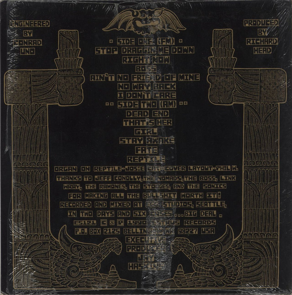 The Mono Men Stop Draggin' Me Down US vinyl LP album (LP record)