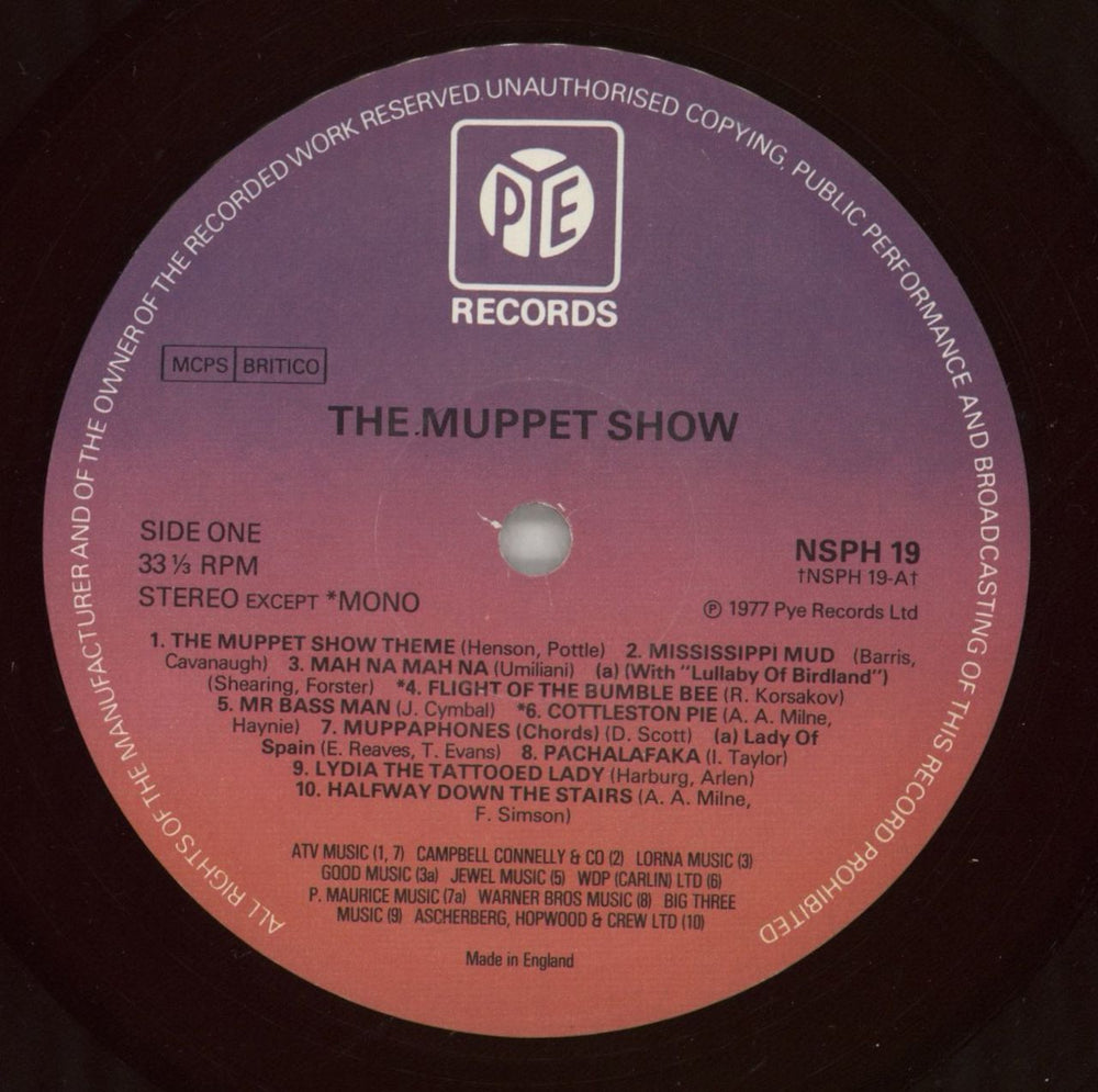 The Muppets The Muppet Show UK vinyl LP album (LP record) MUPLPTH132653