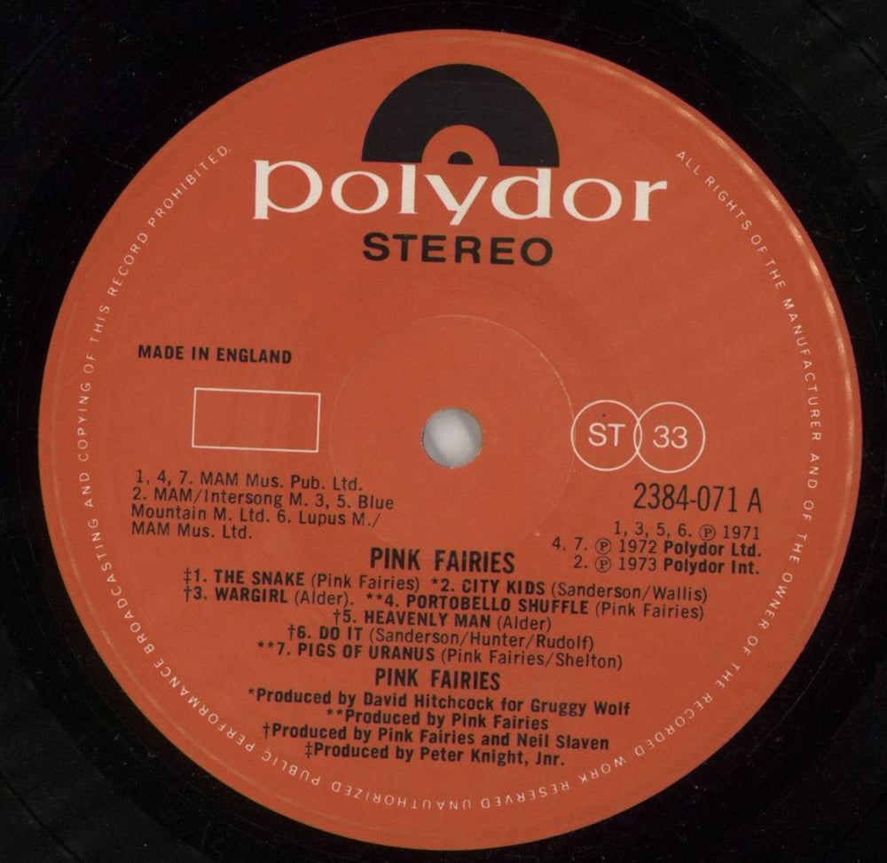 The Pink Fairies Pink Fairies - 1980s UK vinyl LP album (LP record) PFALPPI718193