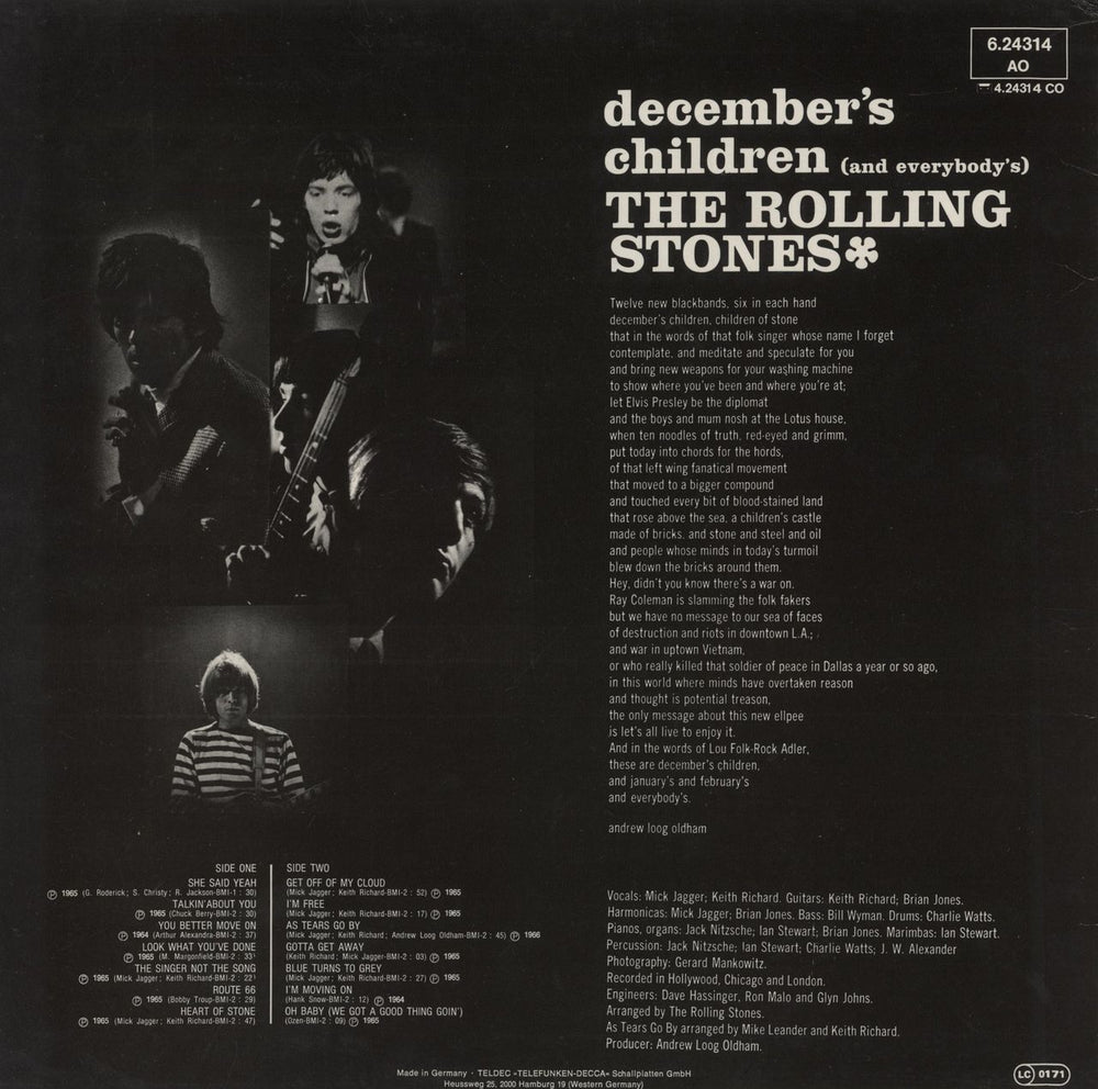 The Rolling Stones December's Children (And Everybody's) - Ex German vinyl LP album (LP record)