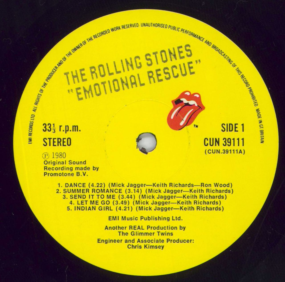 The Rolling Stones Emotional Rescue + Poster UK vinyl LP album (LP record) ROLLPEM62325