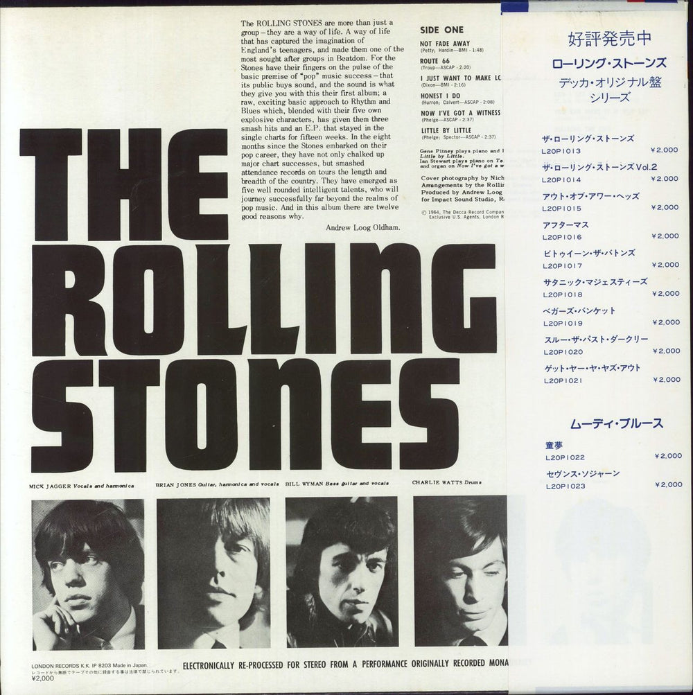 The Rolling Stones England's Newest Hit Makers - White Label + Orange Vinyl  + Obi Japanese Promo Vinyl LP