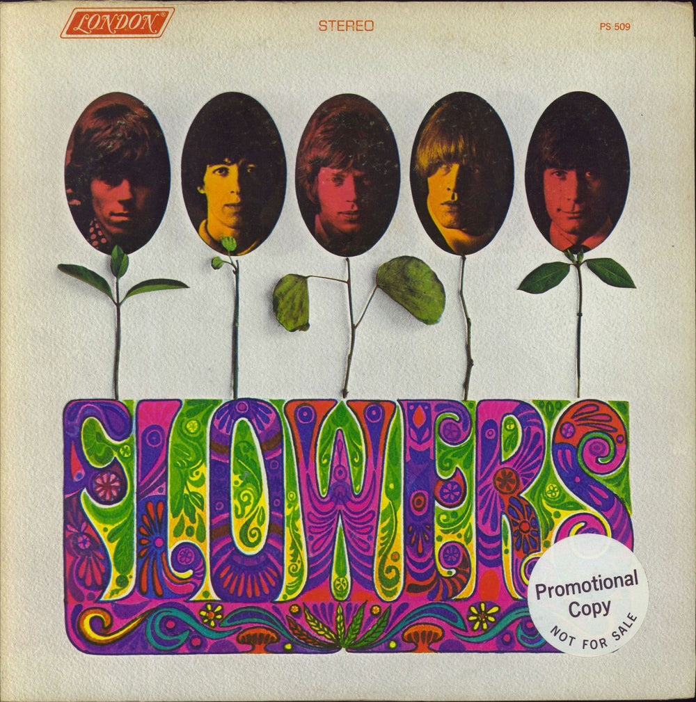 The Rolling Stones Flowers - Promo Stickered US vinyl LP album (LP record) PS-509