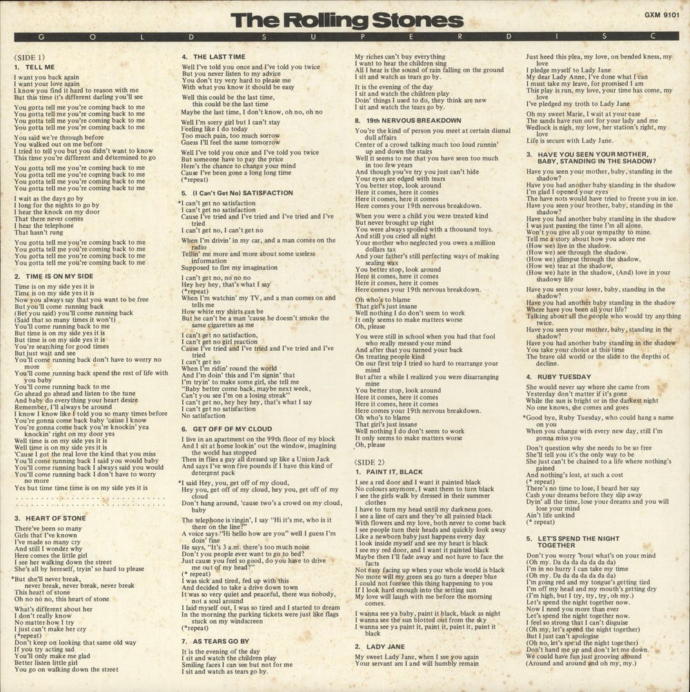 The Rolling Stones Gold Superdisc + Obi Japanese vinyl LP album (LP record)