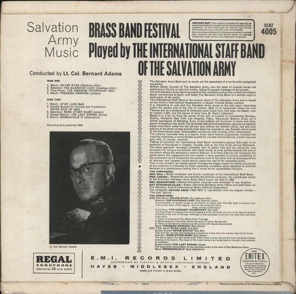 The Salvation Army Brass Band Festival UK vinyl LP album (LP record)