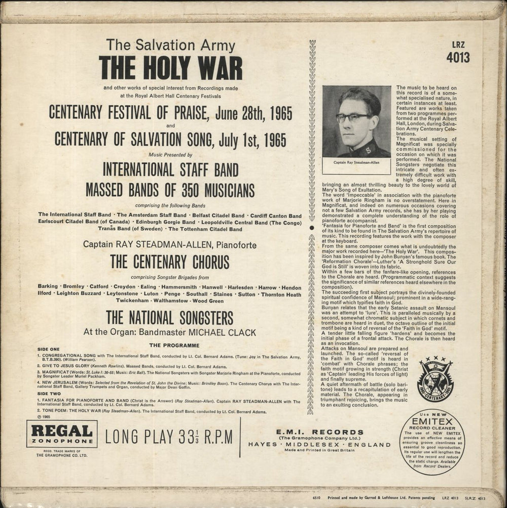 The Salvation Army The Holy War UK vinyl LP album (LP record)