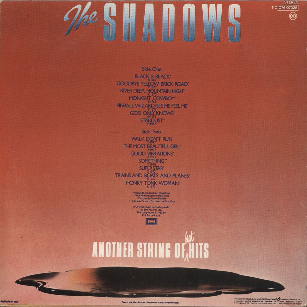 The Shadows Another String Of Hot Hits Portuguese vinyl LP album (LP record)