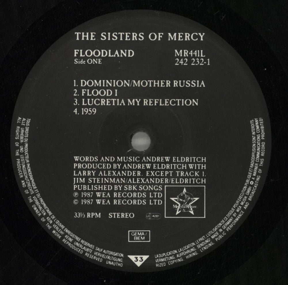 The Sisters Of Mercy Floodland - Complete - VG UK vinyl LP album (LP record) SOMLPFL778081
