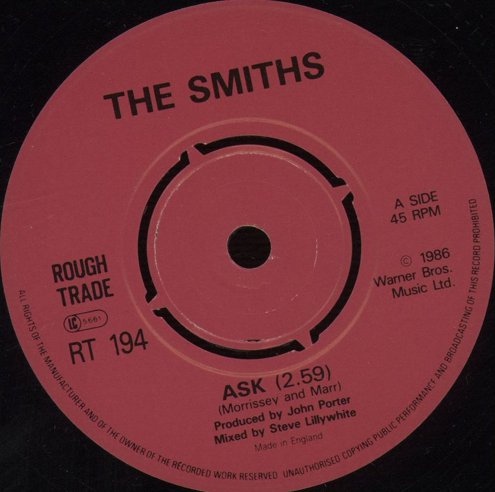 The Smiths Ask - 4 Prong UK 7" vinyl single (7 inch record / 45) SMI07AS31801