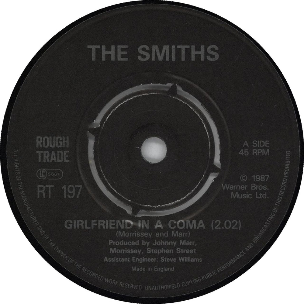 The Smiths Girlfriend In A Coma - Four Prong UK 7" vinyl single (7 inch record / 45) SMI07GI13142