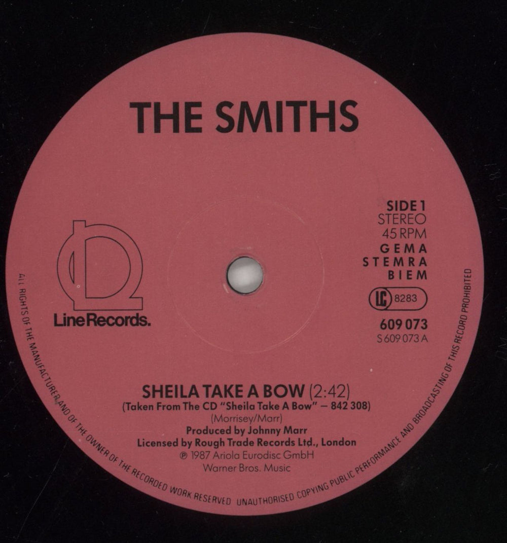 The Smiths Sheila Take A Bow - Blue Sleeve - VG German 12" vinyl single (12 inch record / Maxi-single) SMI12SH857925