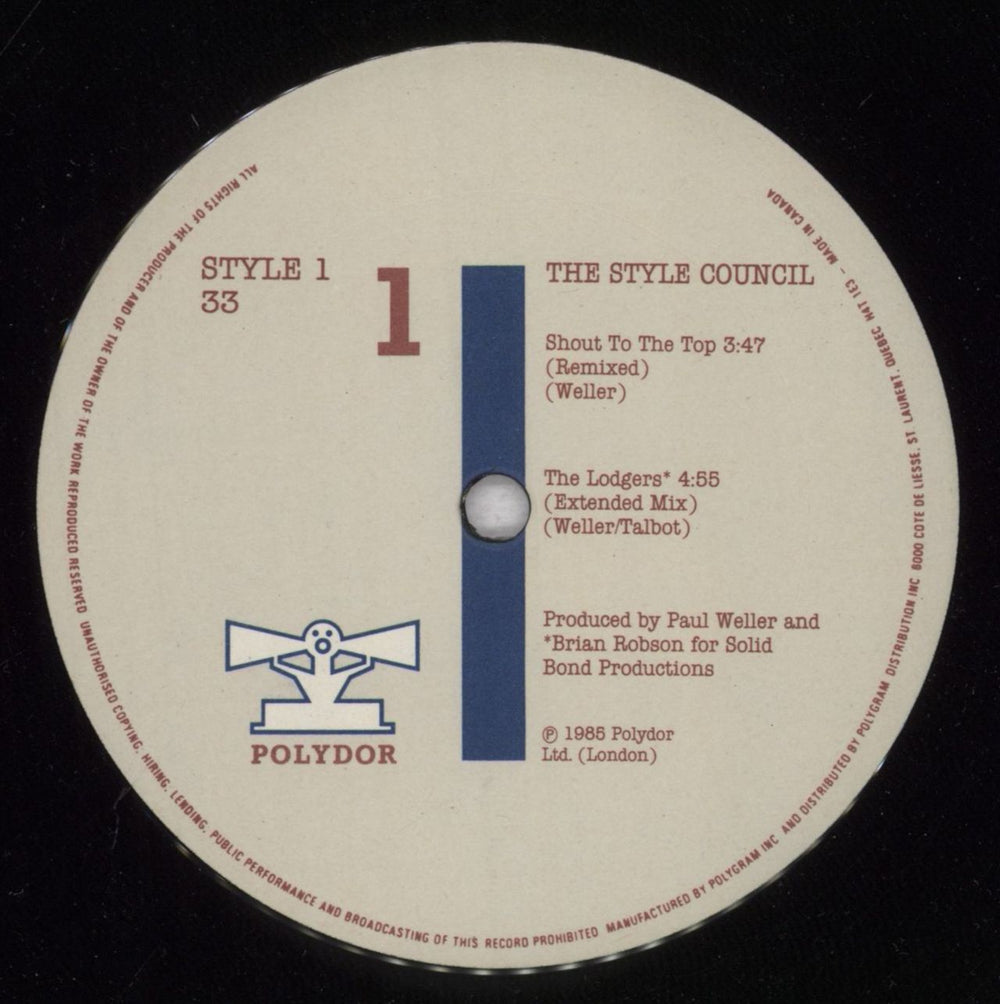 The Style Council Shout To The Top - Shrink Canadian 12" vinyl single (12 inch record / Maxi-single) STY12SH782659