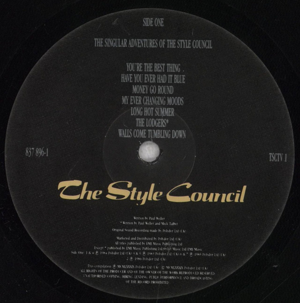 The Style Council The Singular Adventures Of The Style Council - Stickered - VG UK vinyl LP album (LP record) STYLPTH848547