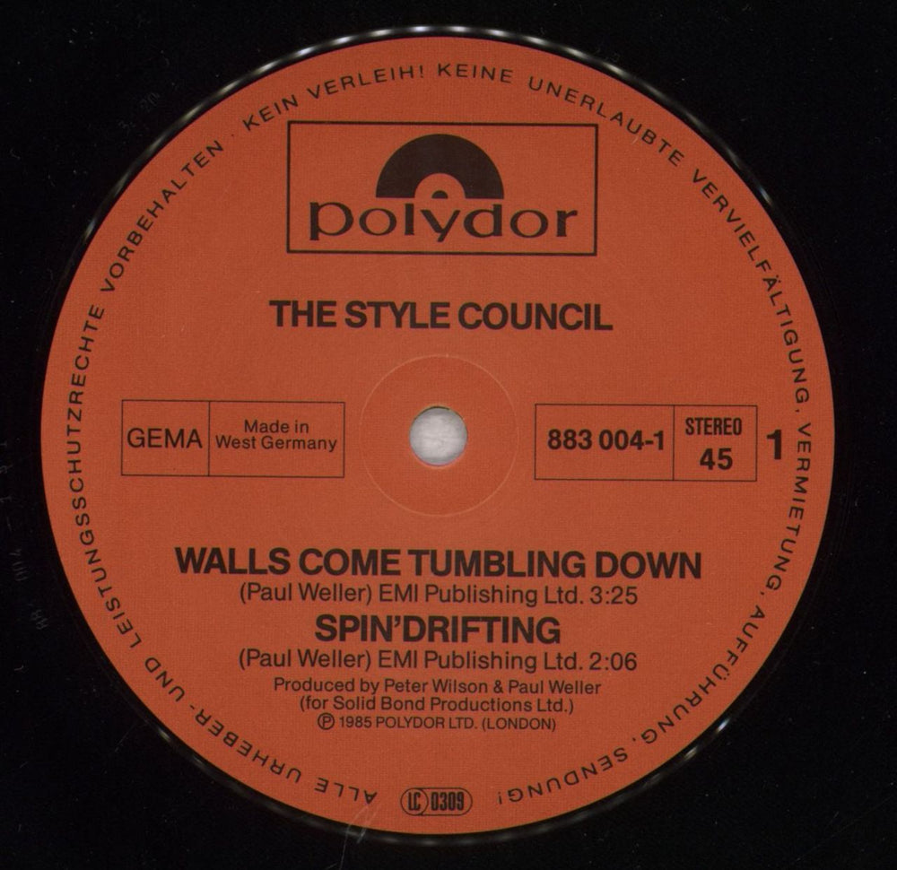 The Style Council Walls Come Tumbling Down German 12" vinyl single (12 inch record / Maxi-single) STY12WA842809