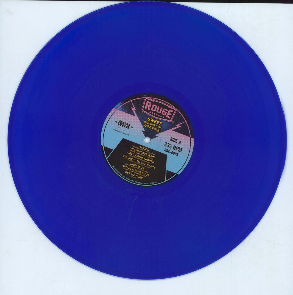 The Sweet Level Headed Tour Rehearsals 1977 - Blue Vinyl US vinyl LP album (LP record) 040232477997