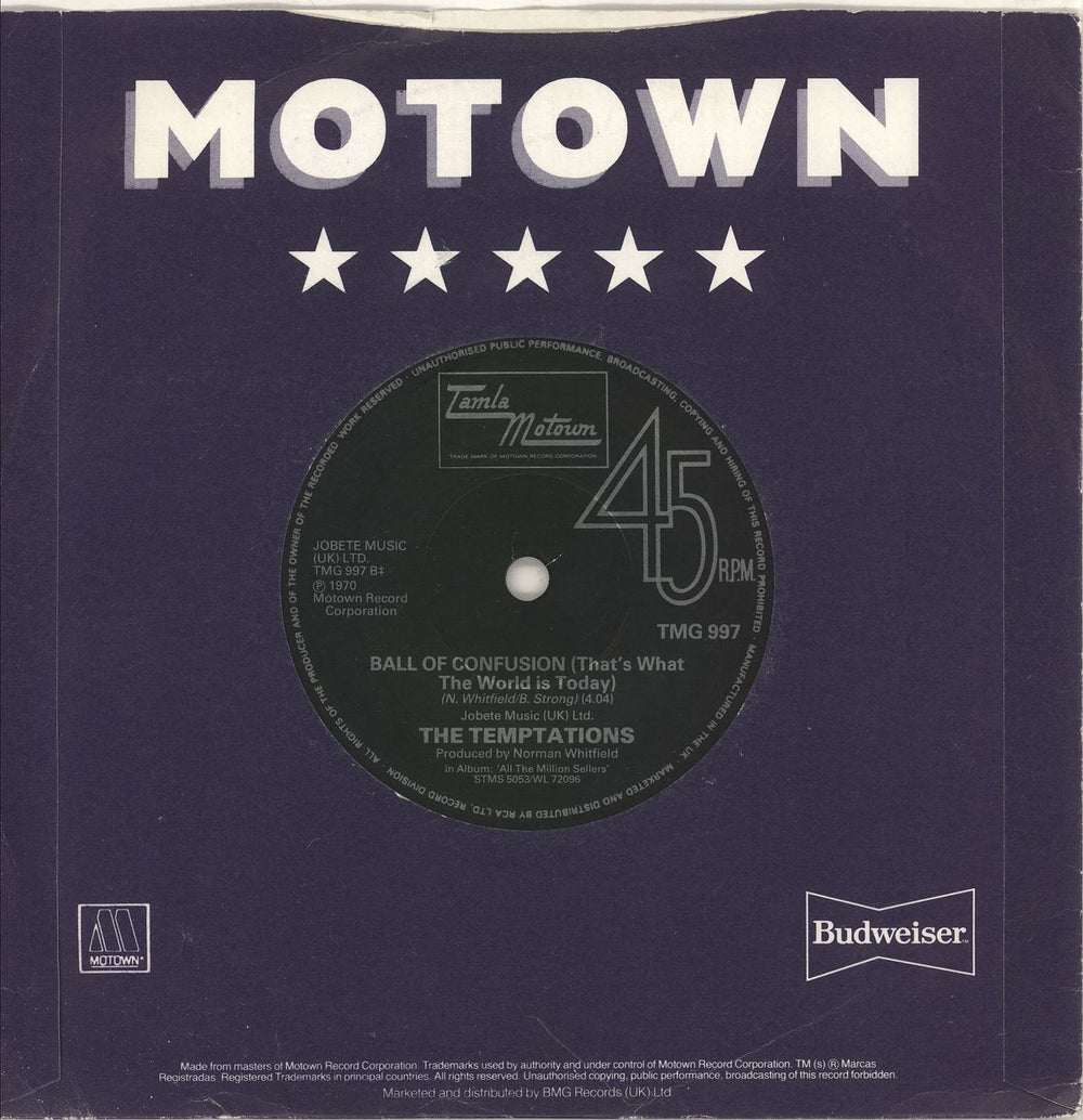 The Temptations Ball Of Confusion UK 7" vinyl single (7 inch record / 45) TEM07BA695249