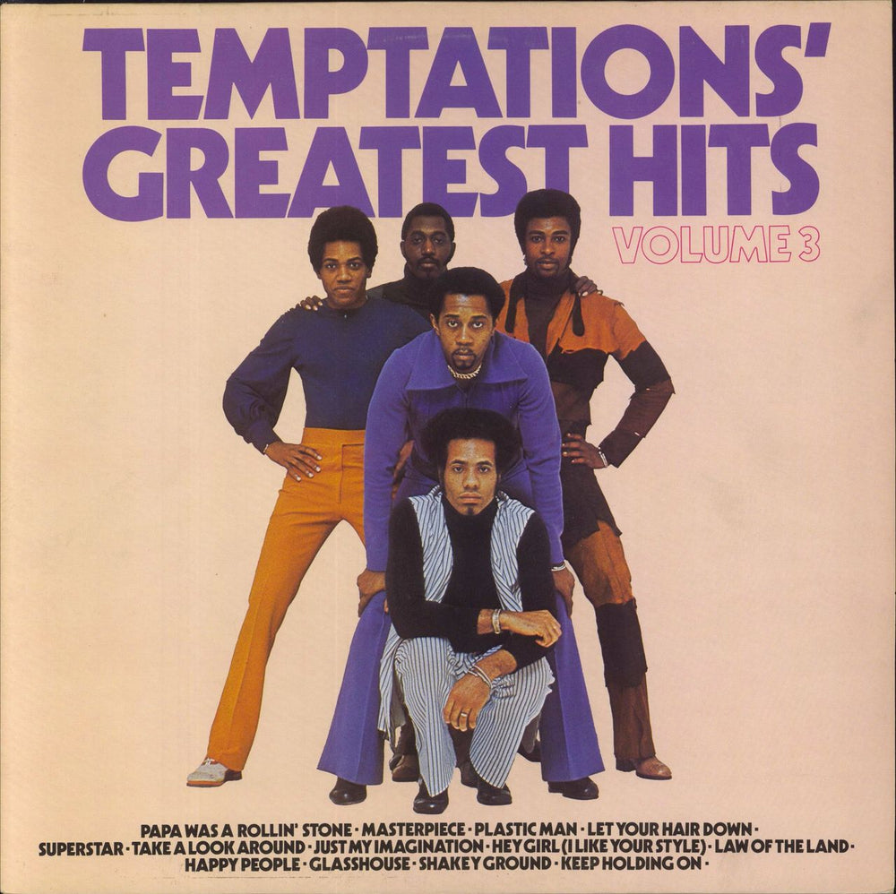 The Temptations Greatest Hits Vol. 3 - Factory Sample stickered UK vinyl LP album (LP record) STML12061