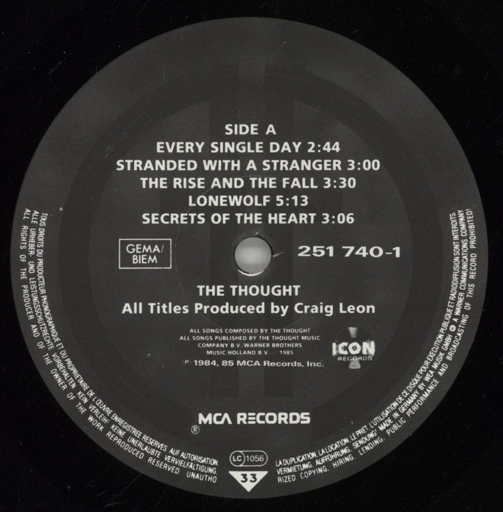 The Thought The Thought German vinyl LP album (LP record) 90QLPTH877914