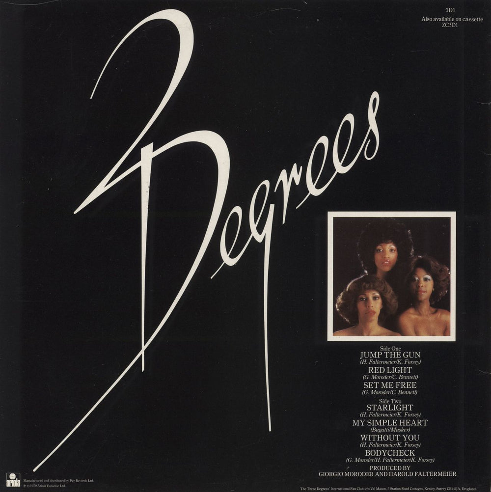 The Three Degrees 3D - 'Hype Sticker' p/s UK vinyl LP album (LP record)