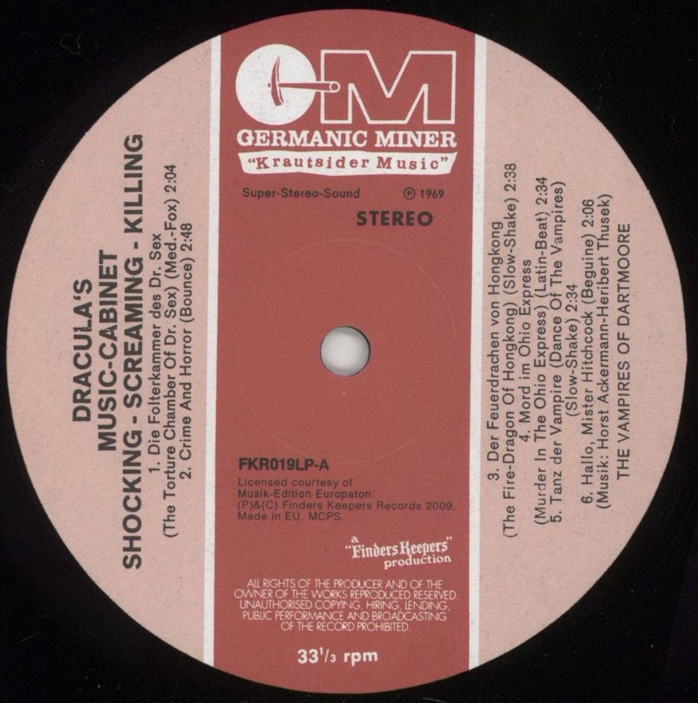 The Vampires Of Dartmoore Dracula's Music Cabinet UK vinyl LP album (LP record) 7-KLPDR853346