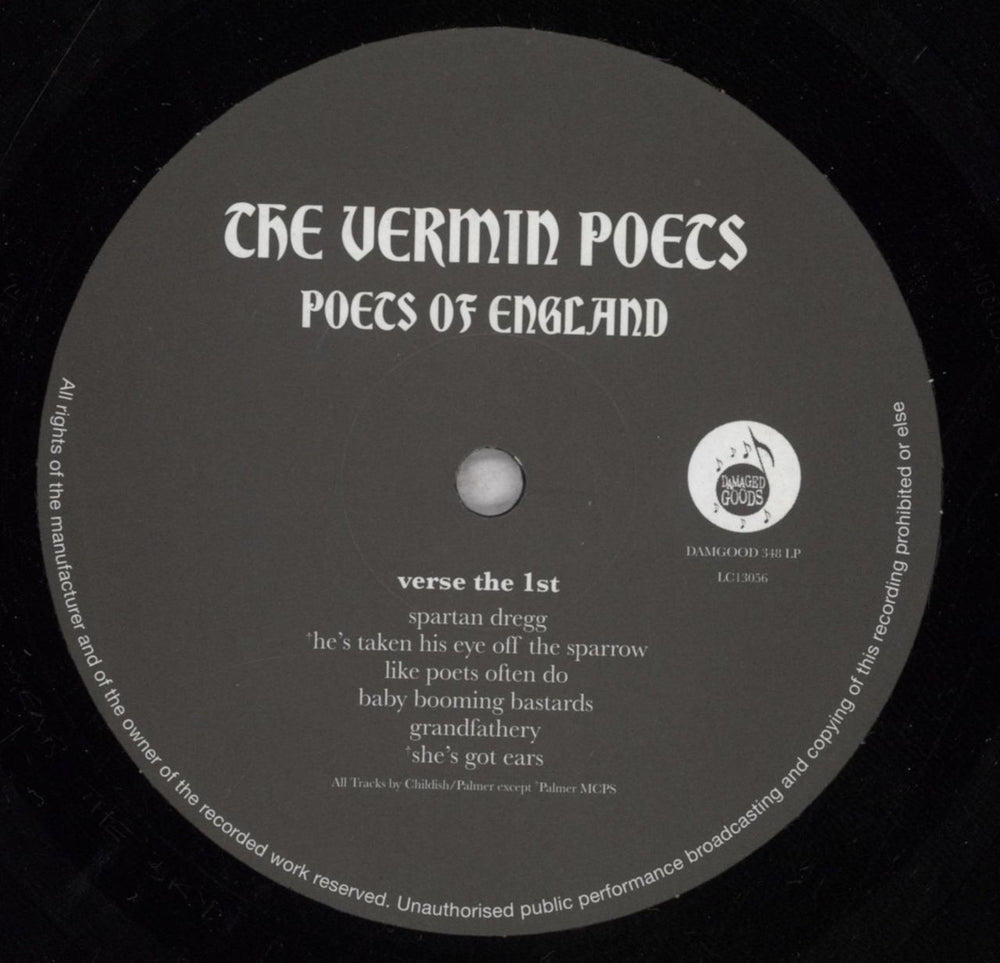 The Vermin Poets Poets Of England UK vinyl LP album (LP record) YJGLPPO843180