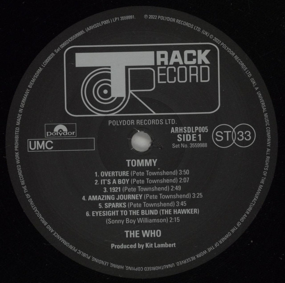 The Who Tommy - Half Speed Master Edition UK 2-LP vinyl record set (Double LP Album) WHO2LTO878302
