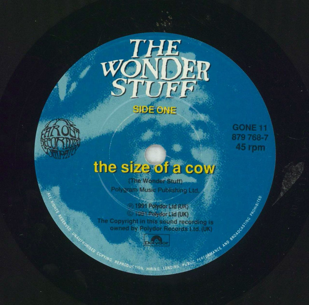 The Wonder Stuff The Size Of A Cow UK 7" vinyl single (7 inch record / 45) WON07TH109725