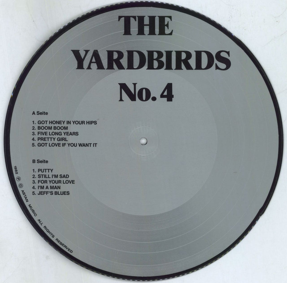 The Yardbirds No. 4 Swiss picture disc LP (vinyl picture disc album)