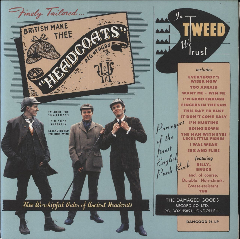 Thee Headcoats In Tweed We Trust - Duck Egg Blue Vinyl UK vinyl LP album (LP record) DAMGOODLP96