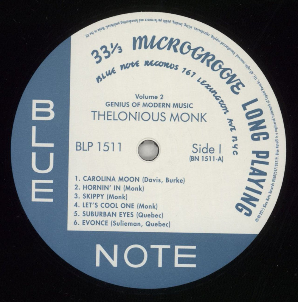 Thelonious Monk Genius Of Modern Music Volume 2 - Blue Note Records 75th Anniversary US vinyl LP album (LP record) TM4LPGE850856