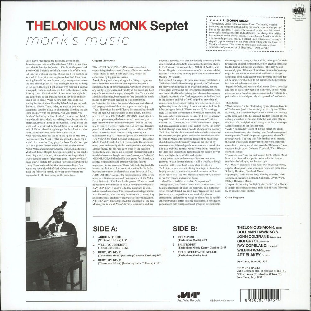 Thelonious Monk Monk's Music - 180g UK vinyl LP album (LP record) 8436006494574