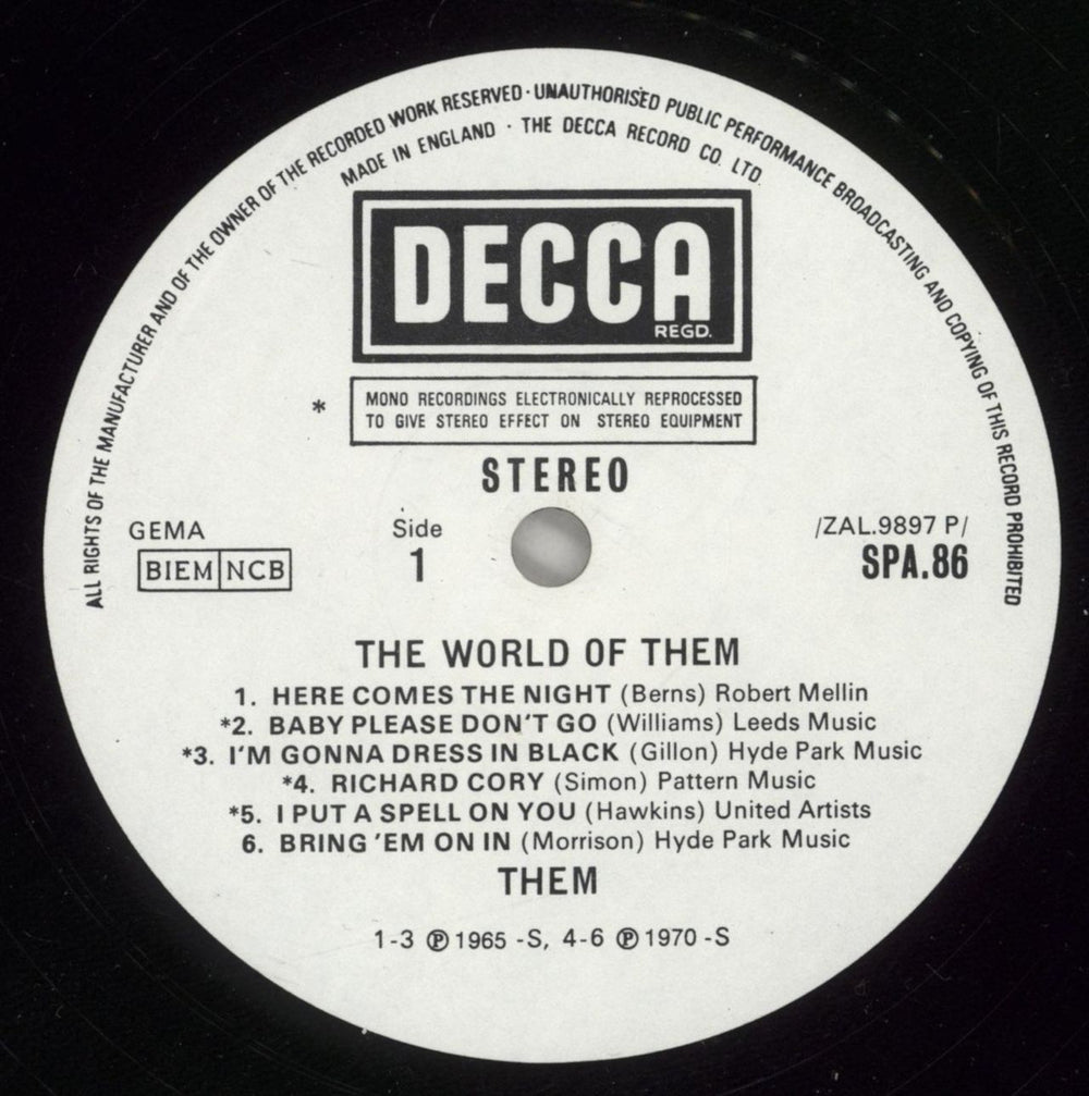 Them The World Of Them - Export UK vinyl LP album (LP record) T-MLPTH879109