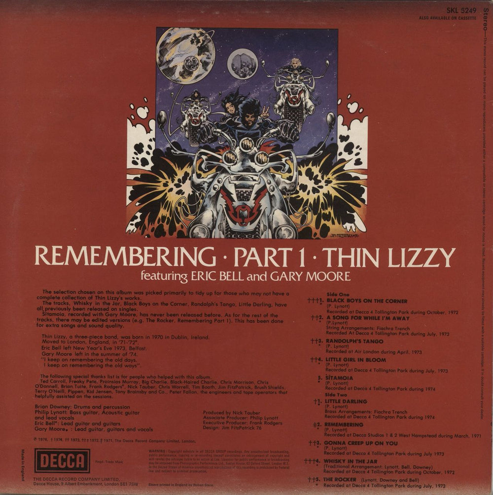 Thin Lizzy Remembering Part 1 UK vinyl LP album (LP record)