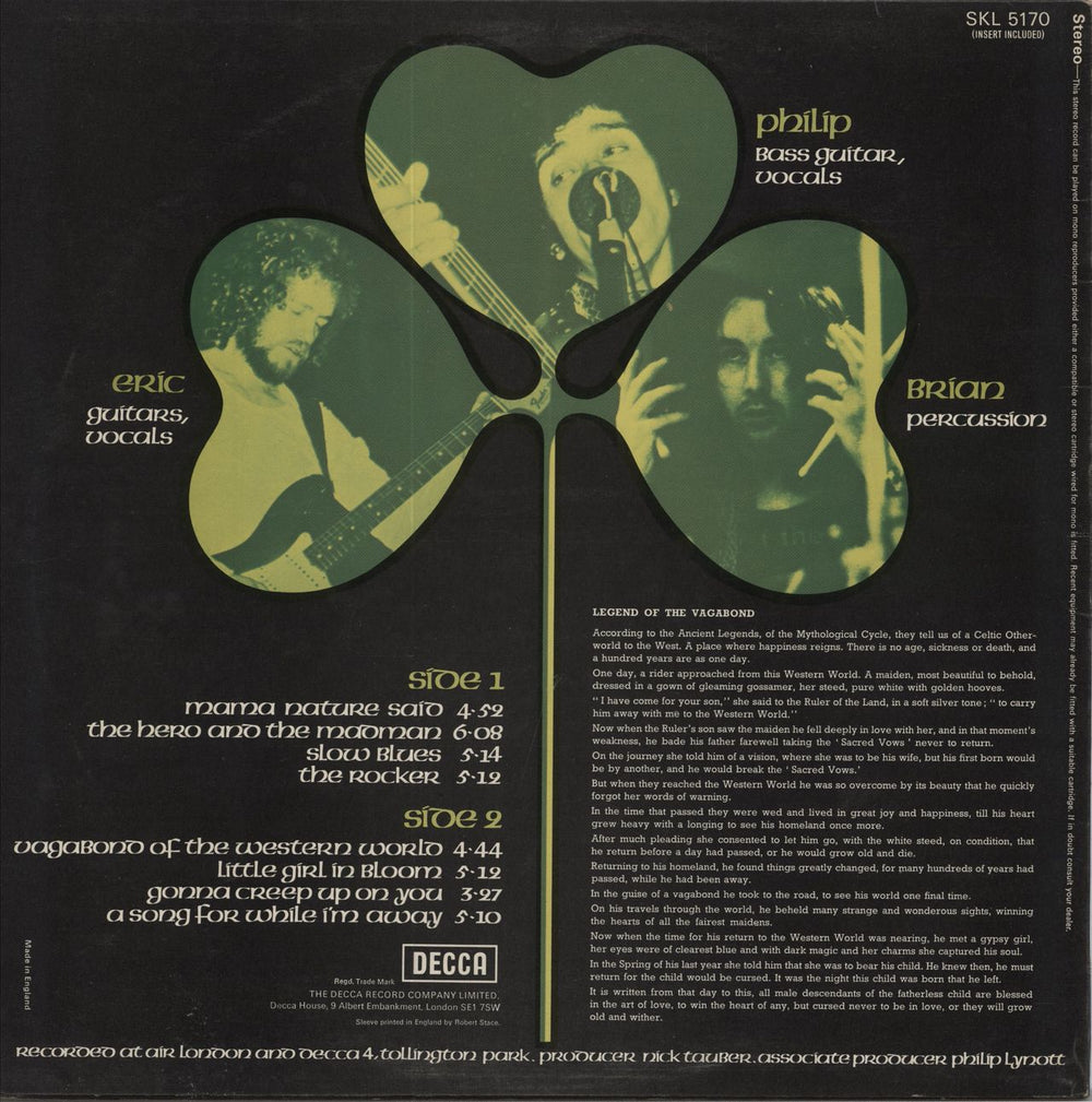 Thin Lizzy Vagabonds Of The Western World - 1st + Insert UK vinyl LP album (LP record)